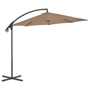 Zweefparasol 300 cm taupe staal
