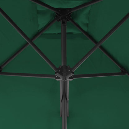 Parasol Met Stalen Paal 250X250 Cm Groen Lichtgroen