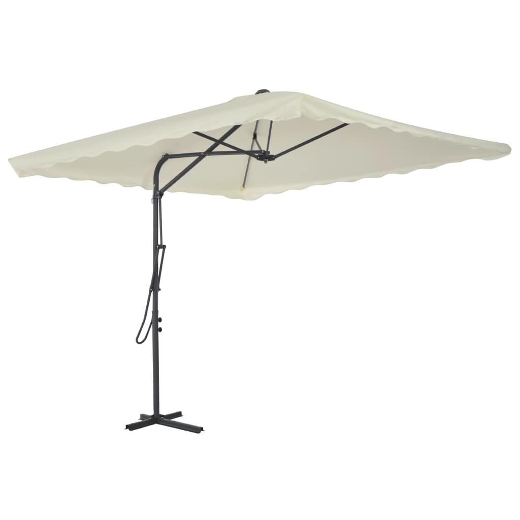 Parasol Met Stalen Paal 250X250 Cm Kleurig Zand