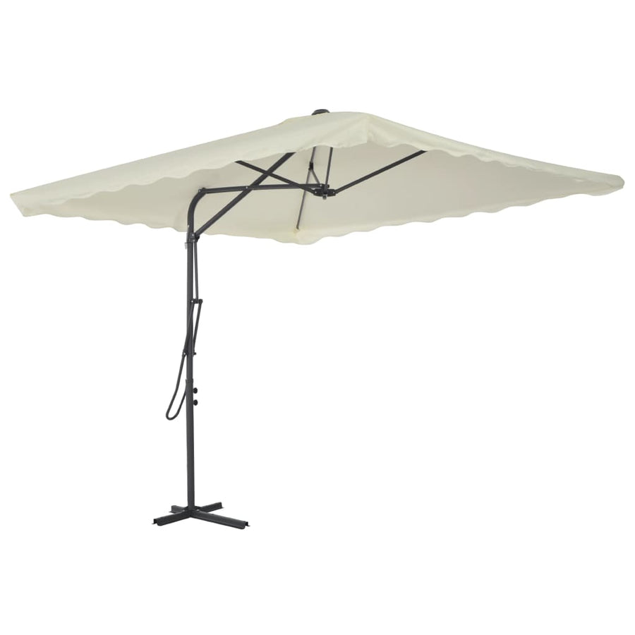 Parasol Met Stalen Paal 250X250 Cm Kleurig Zand