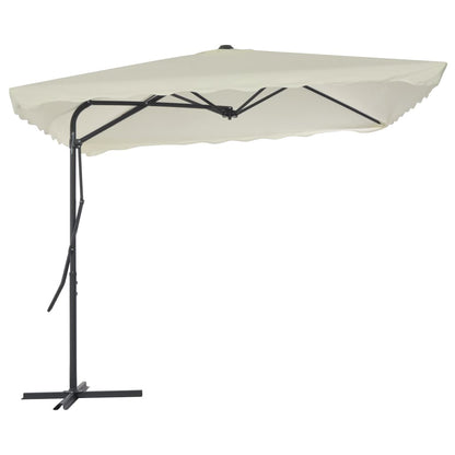 Parasol Met Stalen Paal 250X250 Cm Kleurig Zand