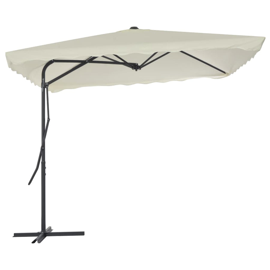 Parasol Met Stalen Paal 250X250 Cm Kleurig Zand