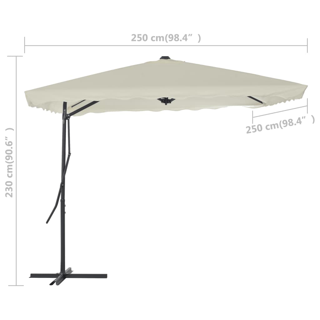 Parasol Met Stalen Paal 250X250 Cm Kleurig Zand