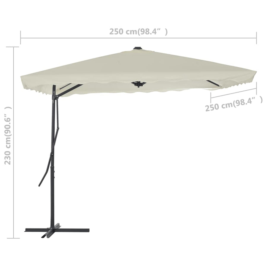 Parasol Met Stalen Paal 250X250 Cm Kleurig Zand