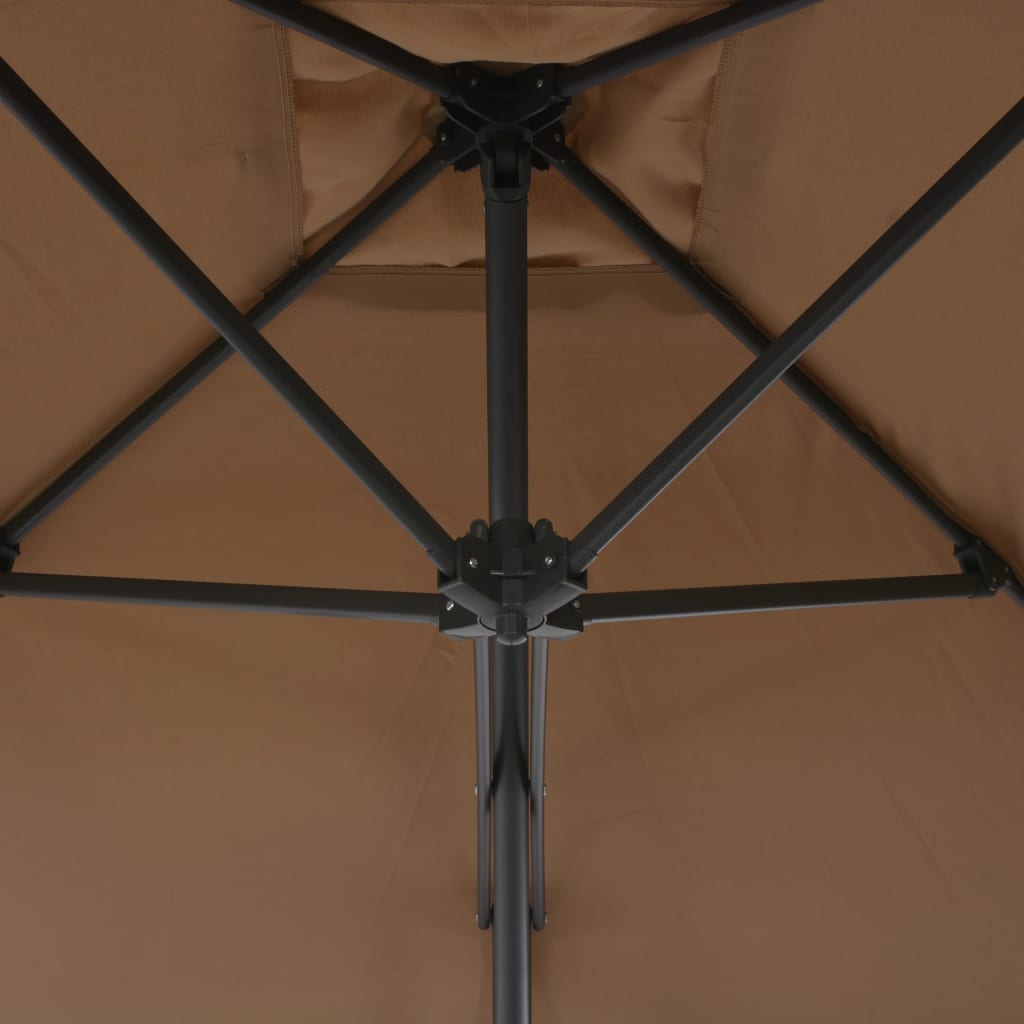Parasol Met Stalen Paal 250X250 Cm Taupe