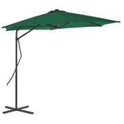 Parasol with steel pole 300 cm green