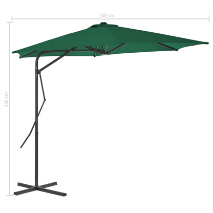 Parasol Met Stalen Paal 300 Cm Groen Lichtgroen