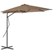 Steel pole parasol 300 cm taupe