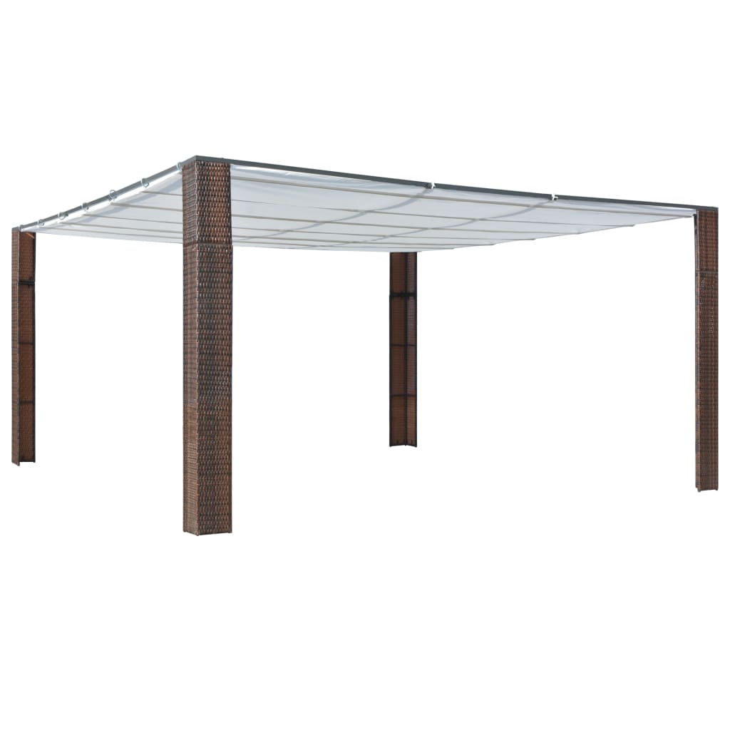 Prieel Met Dak Poly Rattan 400 x 400 x 200 cm