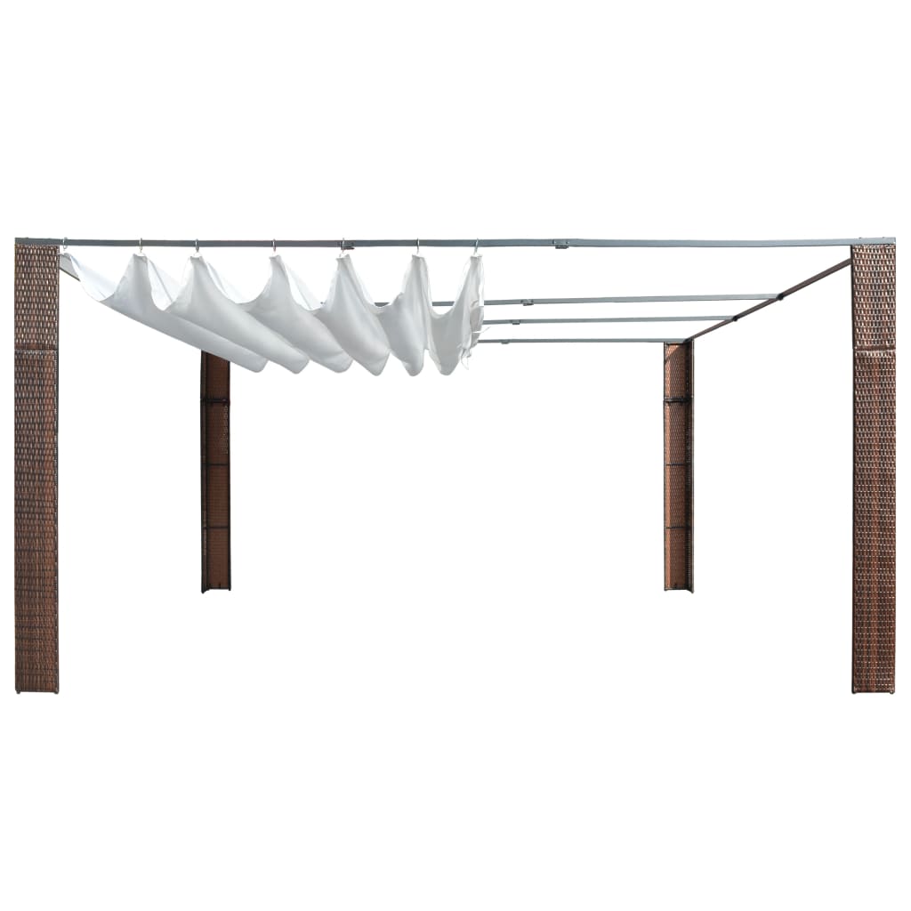 Prieel Met Dak Poly Rattan 400 x 400 x 200 cm