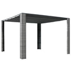 Prieel 300x300 cm poly rattan grijs antraciet