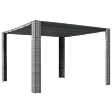 Prieel Met Dak 300X300X200 Cm Poly Rattan Grijs En Antraciet 300 x 300 x 200 cm