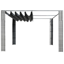 Prieel Met Dak 300X300X200 Cm Poly Rattan Grijs En Antraciet 300 x 300 x 200 cm