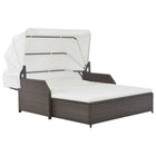 Ligbed 2-persoons poly rattan bruin 200x139x125 cm