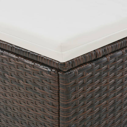 Ligbed 2-persoons met luifel poly rattan bruin