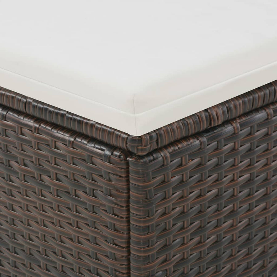 Ligbed 2-persoons met luifel poly rattan bruin
