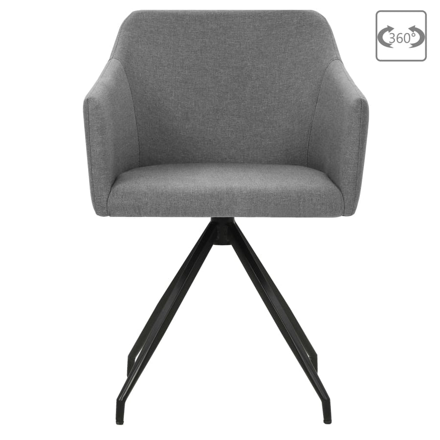 Eetkamerstoelen Draaibaar 2 St Stof Lichtgrijs