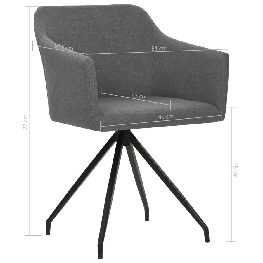 Eetkamerstoelen Draaibaar 2 St Stof Lichtgrijs