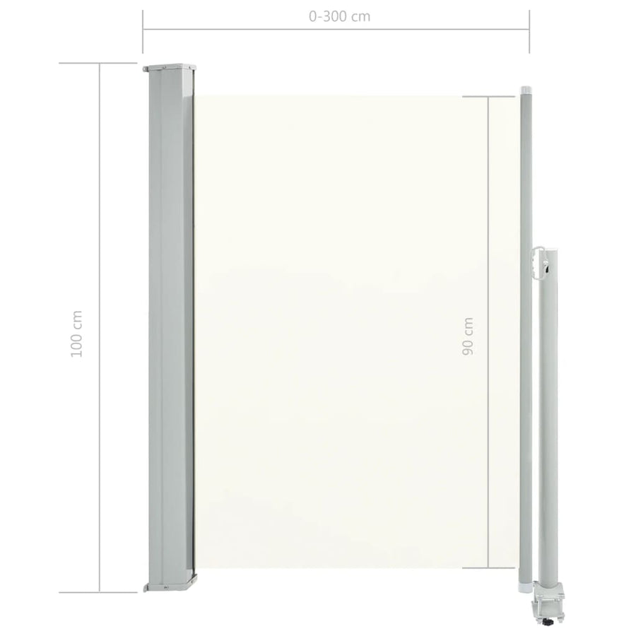 Tuinscherm Uittrekbaar Kleurig 100 x 300 cm Crème