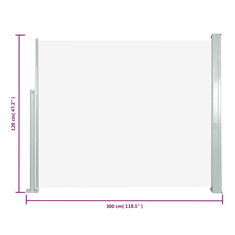 Windscherm Uittrekbaar 120X300 Cm Crème 120 x 300 cm
