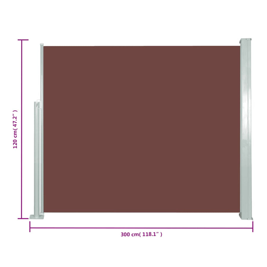 Windscherm Uittrekbaar 120X300 Cm Bruin 120 x 300 cm