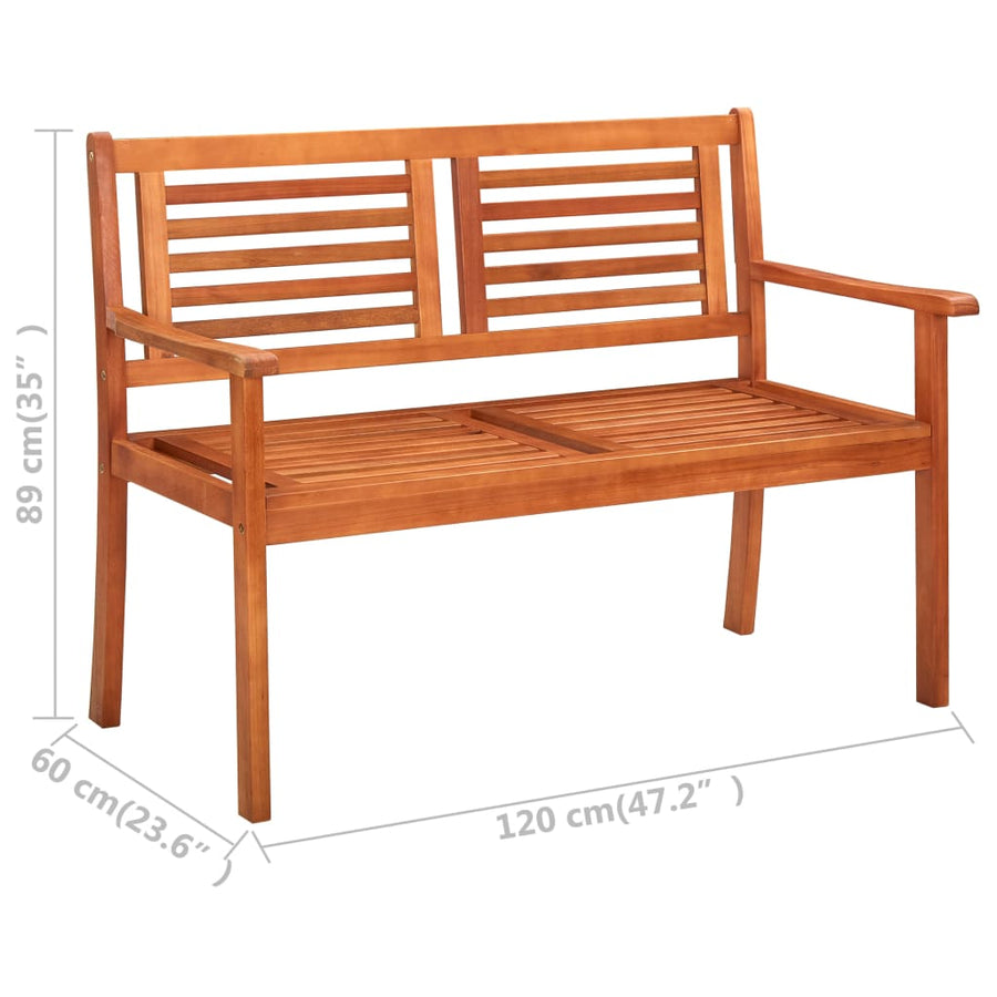 Tweezits Tuinbank 20 Cm Massief Eucalyptushout 120x60x89 cm