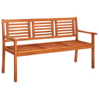 Three-seater Garden Bench 150 cm Solid Eucalyptus Wood Brown 150 x 60 x 89 cm