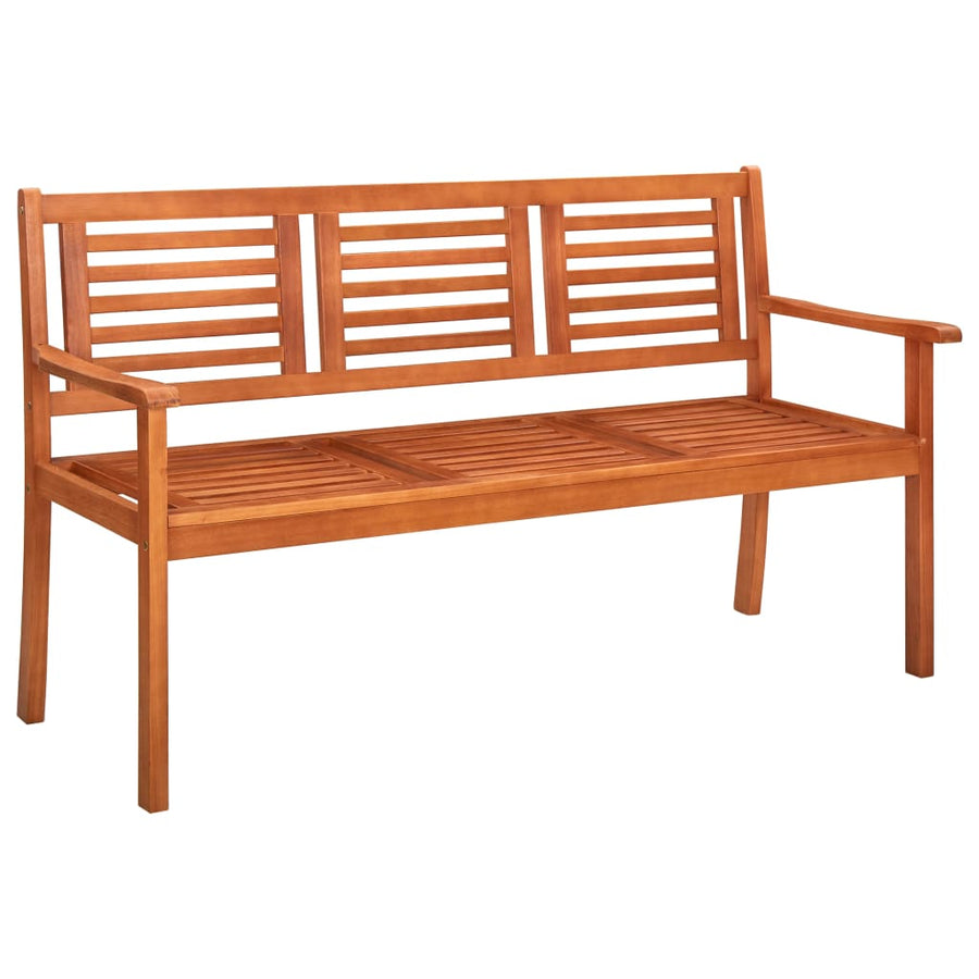 Driezits Tuinbank 150 Cm Massief Eucalyptushout Bruin 150 x 60 x 89 cm