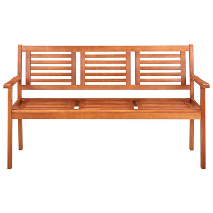 Driezits Tuinbank 150 Cm Massief Eucalyptushout Bruin 150 x 60 x 89 cm