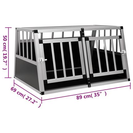 Hondenbench met dubbele deur 89x69x50 cm 89 x 69 x 50 cm