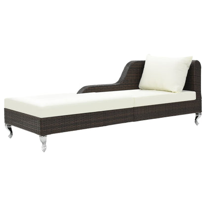 Ligbed Met Kussen Poly Rattan Zwart
