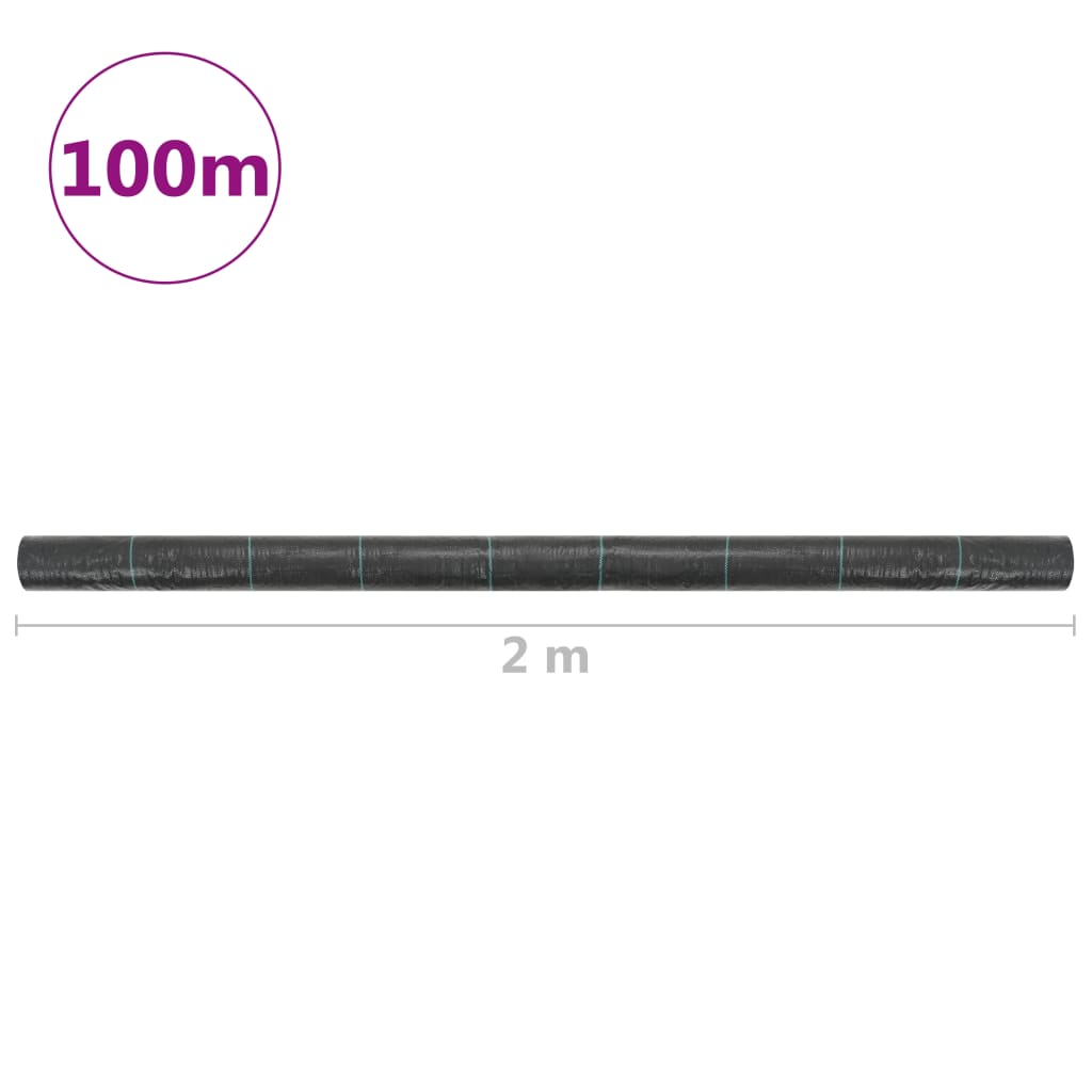 Worteldoek 2x100 m PP zwart