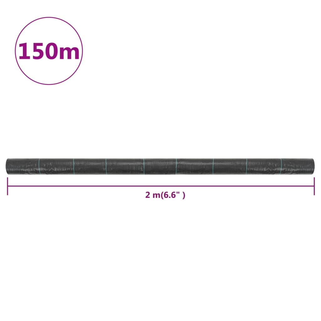 Worteldoek 2x150 m PP zwart