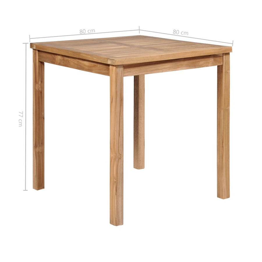 5-Delige Tuinset Massief Teakhout 80 cm tafellengte 4x Fauteuil + Tafel