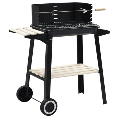 Houtskoolbarbecue Staand Met Wieltjes