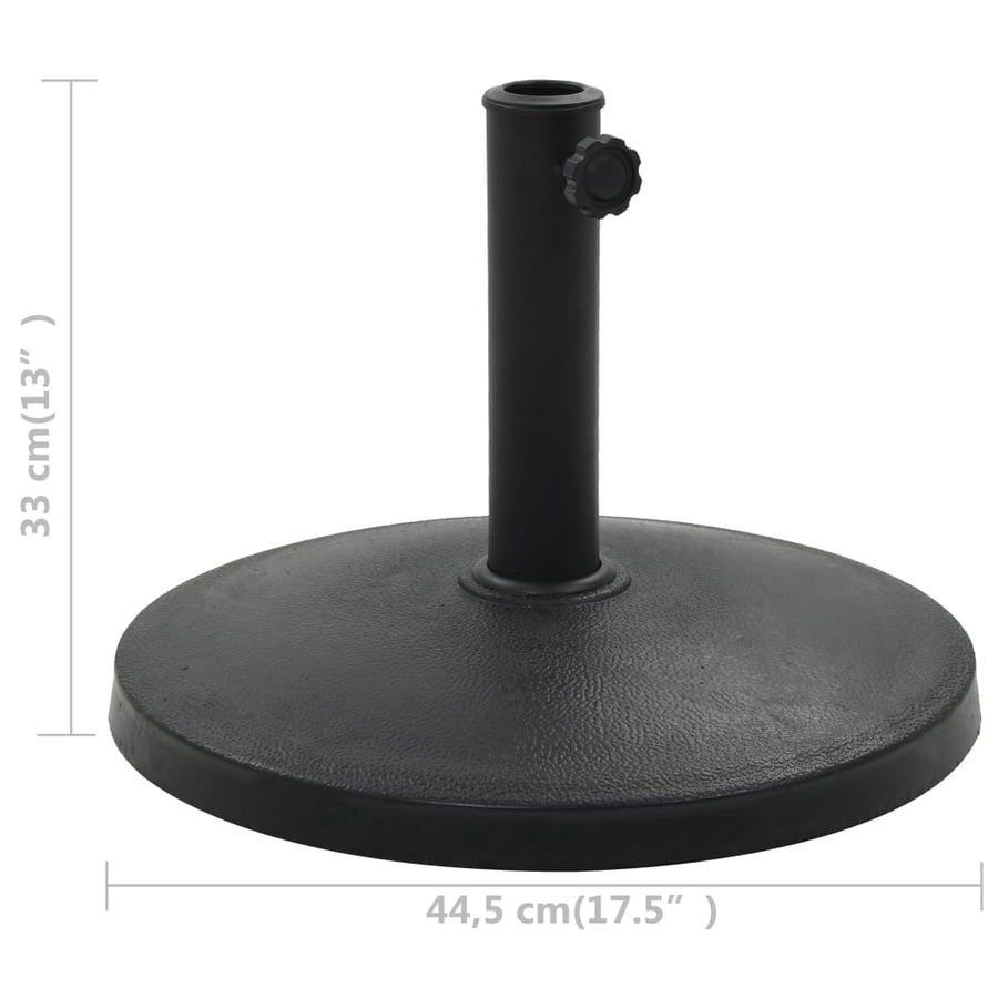 Parasolvoet Rond 10 Kg Polyresin Zwart