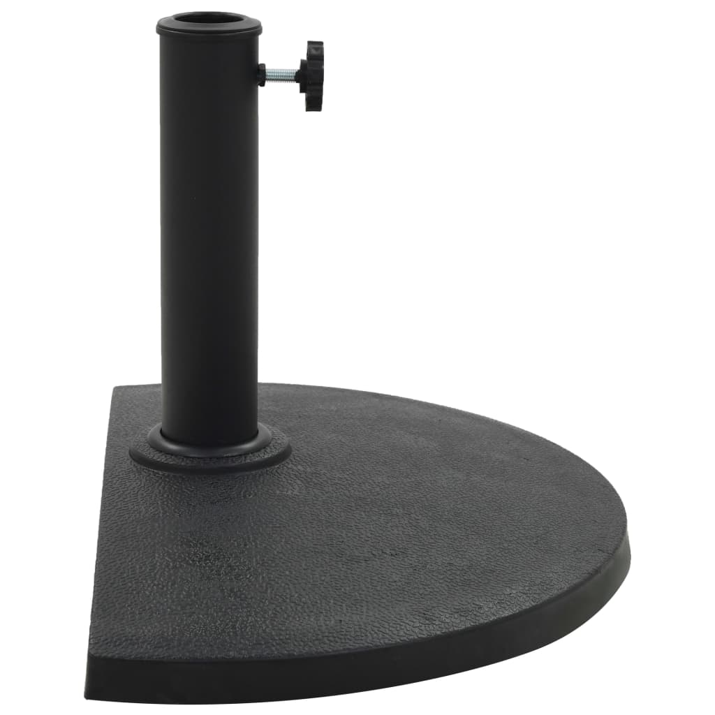 Parasolvoet Halfrond Polyresin Zwart 9 kg