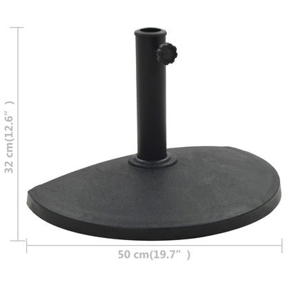 Parasolvoet Halfrond Polyresin Zwart 9 kg