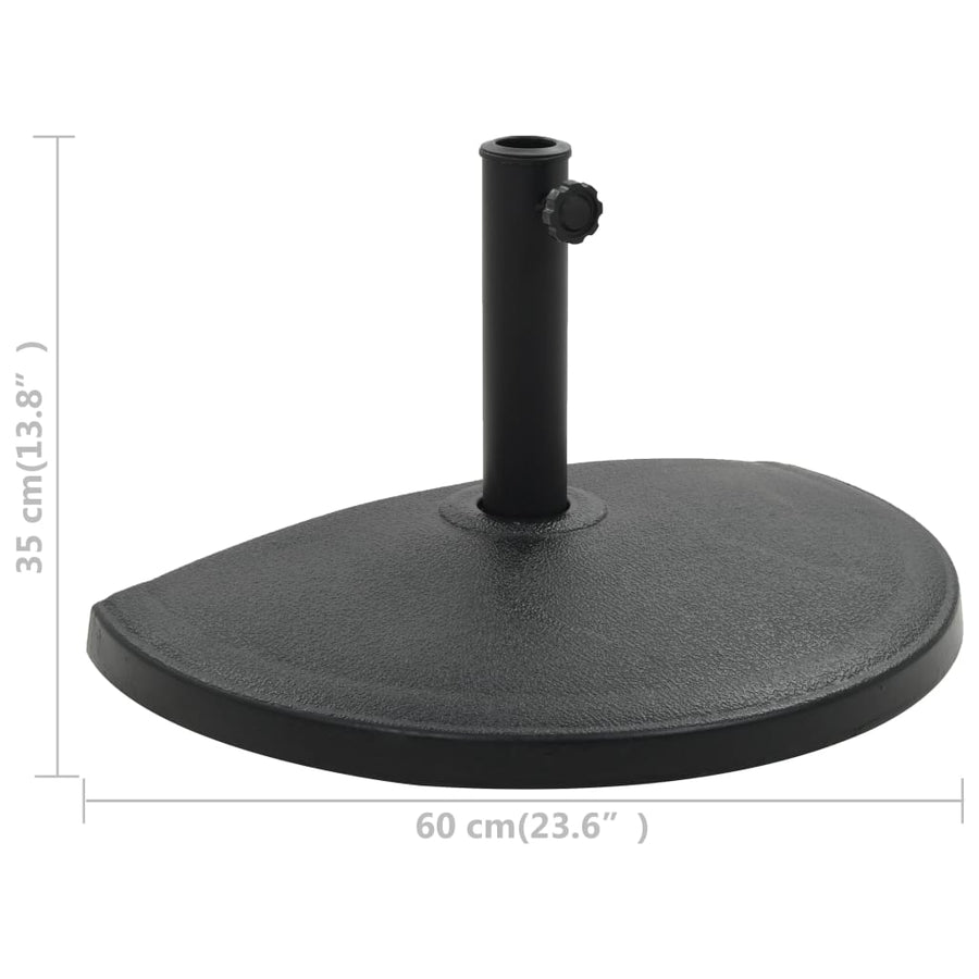 Parasolvoet Halfrond Polyresin Zwart 15 kg Half rond