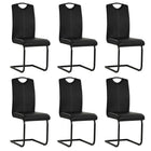 Eetkamerstoelen 6 st kunstleer zwart 43x55x100 cm