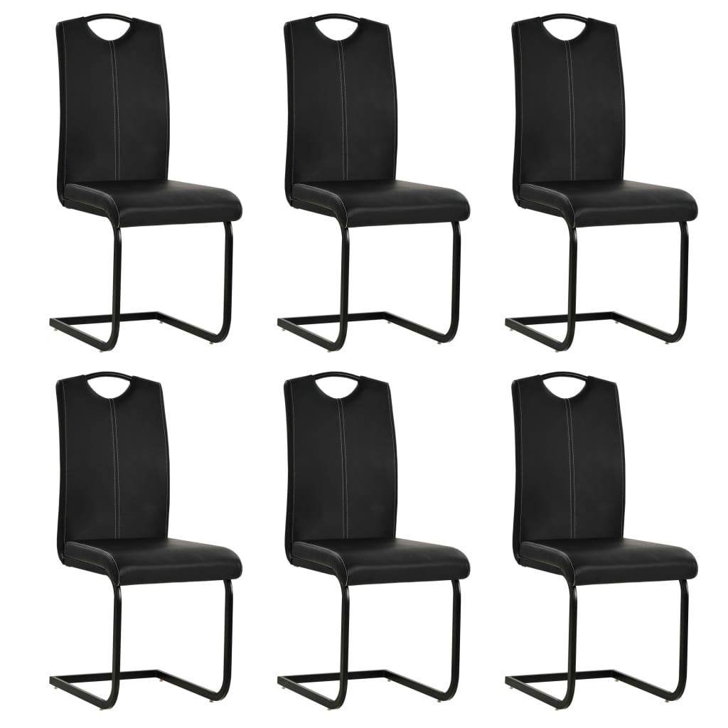 Eetkamerstoelen Kunstleer 6 Zwart