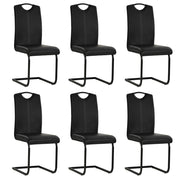 Eetkamerstoelen 6 st kunstleer zwart 43x55x100 cm