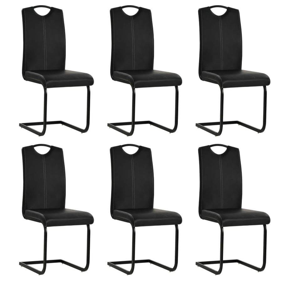Eetkamerstoelen Kunstleer 6 Zwart