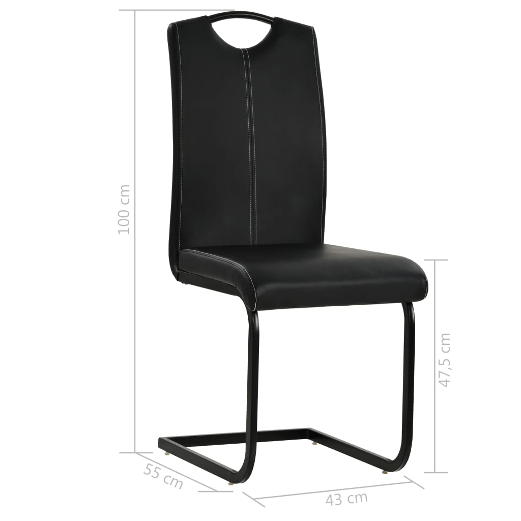 Eetkamerstoelen Kunstleer 6 Zwart