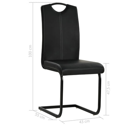Eetkamerstoelen Kunstleer 6 Zwart