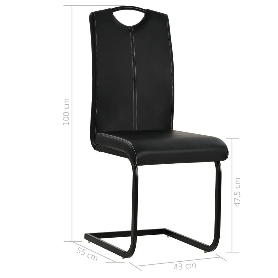 Eetkamerstoelen Kunstleer 6 Zwart