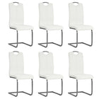 Dining chairs 6 pcs faux leather white