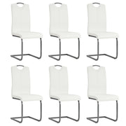 Eetkamerstoelen 6 st kunstleer wit 43x55x100 cm