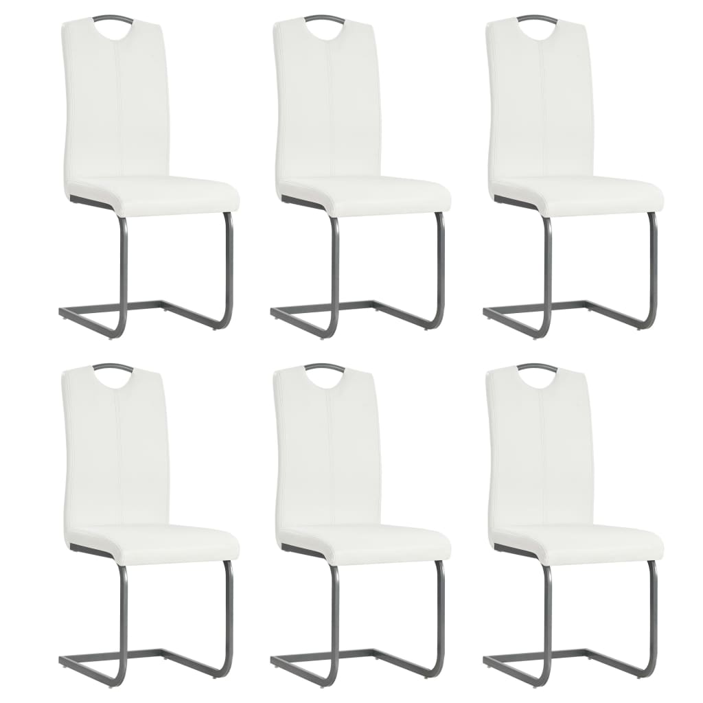 Eetkamerstoelen Kunstleer 6 Wit