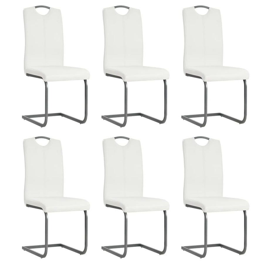 Eetkamerstoelen Kunstleer 6 Wit